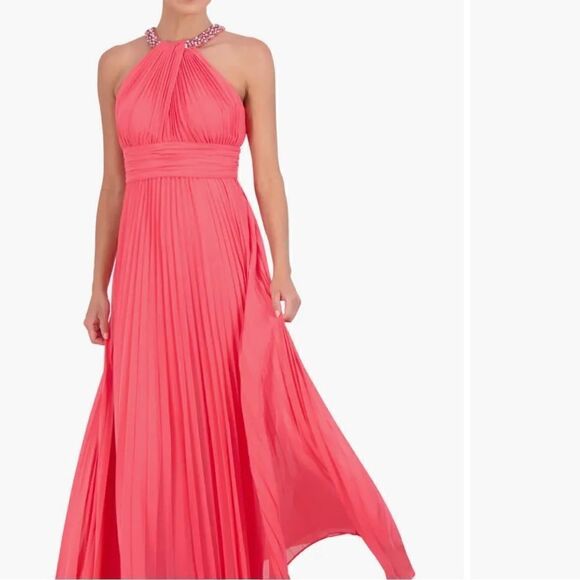 NWT Eliza J Crystal Detail Pleated Gown-U8 - Picture 1 of 7